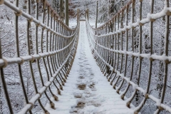 Hängebrücke Kühhude im Winter 2