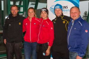v.li. Bundestrainer René Spies (Bob), Jacqueline Lölling, Annika Drazek, Francesco Friedrich und Bundestrainer Jens Müller (Skeleton)